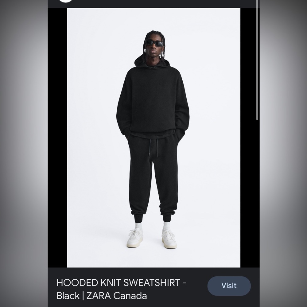 ZARA hooded crop‎ sweater